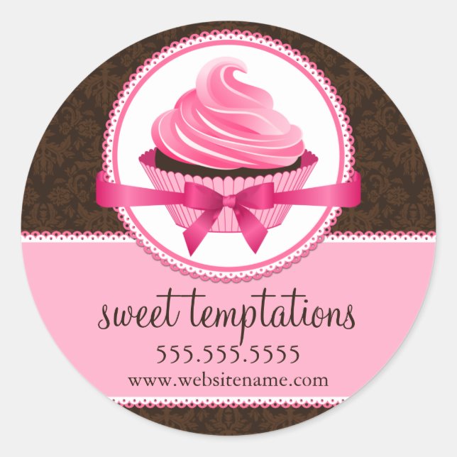 Sticker Rond Couture Cupcake Boulangerie Coffret Cachets (Devant)