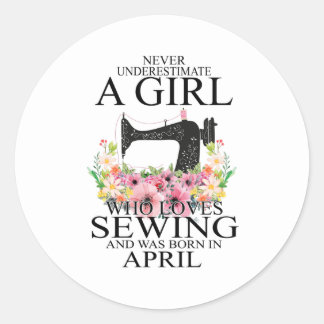 Sticker Rond Couture | Qui Aime Coudre Et Est Né Avril