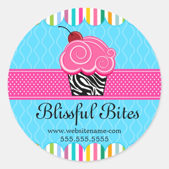 Sticker Rond Couvercle de boulangerie de cerise de Whimsical Cu (Devant)