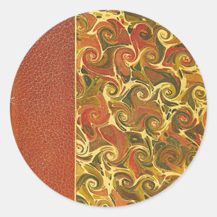 Sticker Rond Couverture de livre antique, motif de tourbillon o