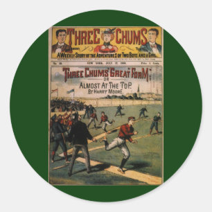 Sticker Rond Couverture du magazine vintage Sports Baseball Tro
