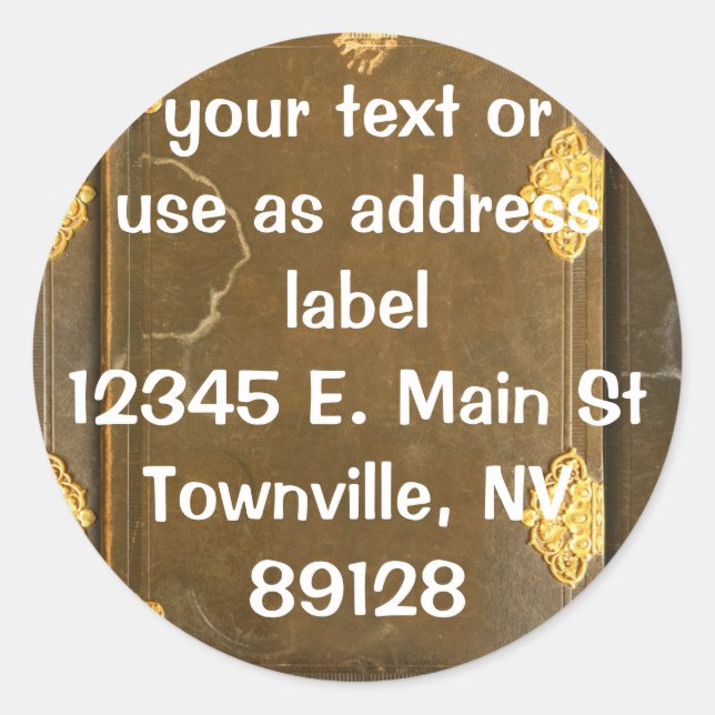 Sticker Rond Couverture Gold & Old Book (Devant)