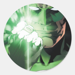 Sticker Rond Couverture haute de fin verte de lanterne