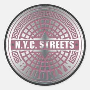 Sticker Rond Couvertures de trou Brooklyn