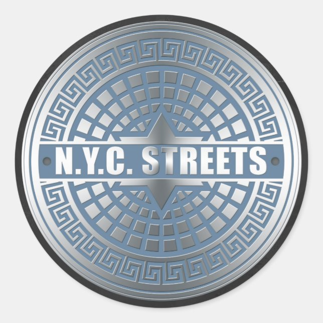 Sticker Rond Couvertures de trou NYC (Devant)