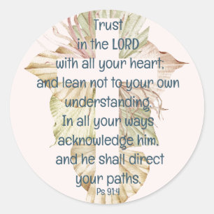 Sticker Rond Couvrez-Vous Avec Ses Plumes Bible Citation Ps 91: