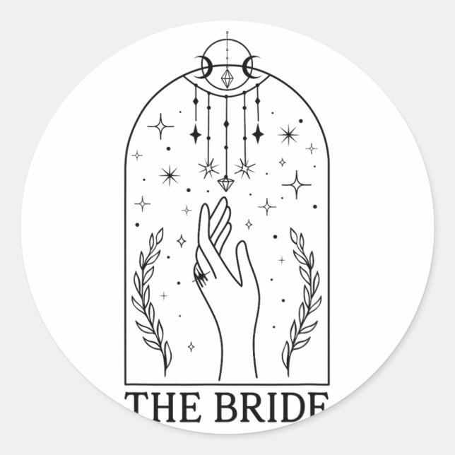 Sticker Rond Coven de la mariée gothique Tarot Mariage EVJF (Devant)