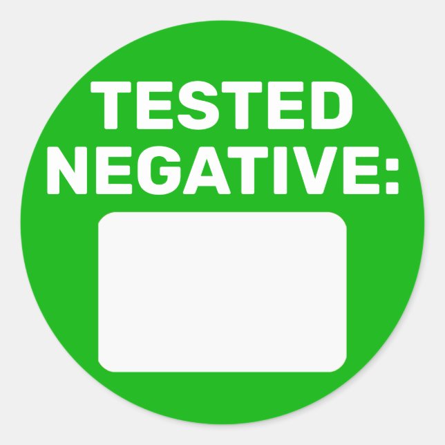 Sticker Rond Covid Négatif Écrire Sur (Devant)