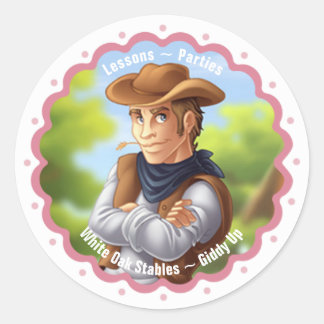 Sticker Rond Cow-boy de l'Ouest