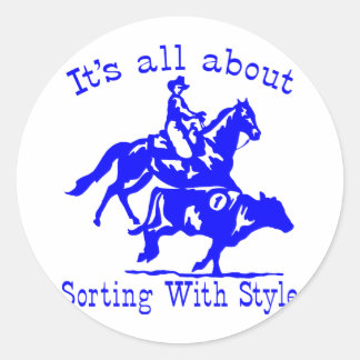 STICKER ROND COW-GIRL DE RODÉO
