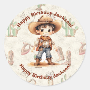 Sticker Rond Cowboy 5e anniversaire Bash