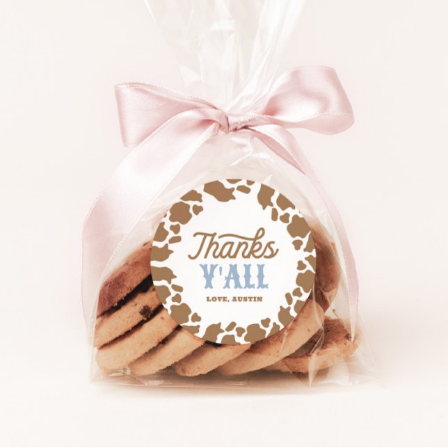 Sticker Rond Cowboy Rodeo Anniversaire Merci (Créateur téléchargé)