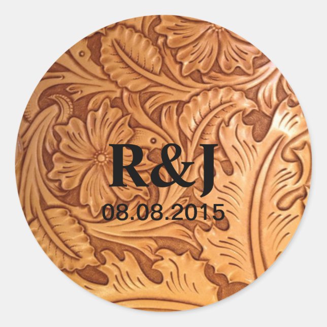 Sticker Rond cowboy rustique de l'ouest (Devant)