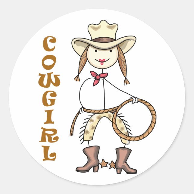 Sticker Rond Cowgirl (Devant)