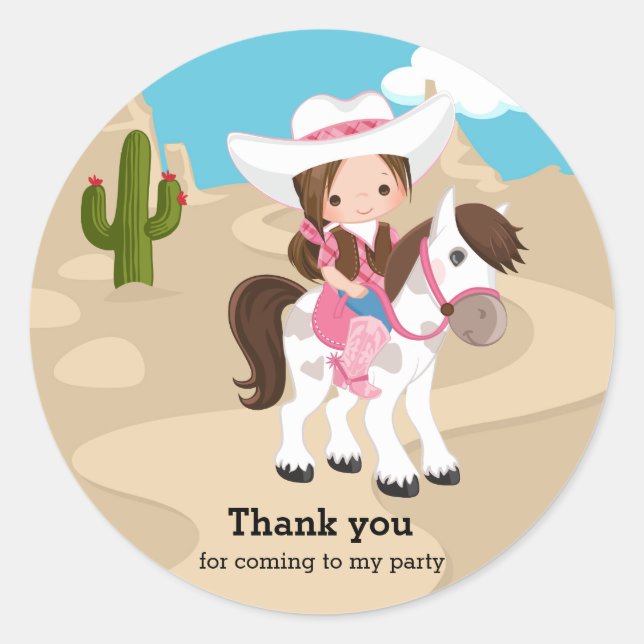 Sticker Rond Cowgirl (Devant)