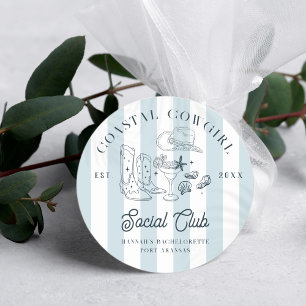 Sticker Rond Cowgirl Côtière Bachelorette 