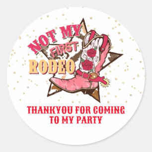 Sticker Rond Cowgirl Country Western Thankyou