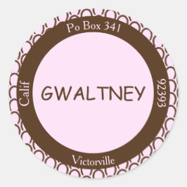 Sticker Rond Cowgirl Horseshoe rose | Sceau d'enveloppe Brown -