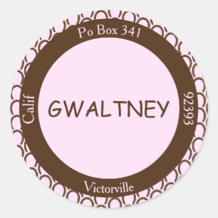 Sticker Rond Cowgirl Horseshoe rose   Sceau d'enveloppe Brown -