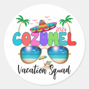Sticker Rond Cozumel Vacation Squad Soleil, sable et souvenirs 