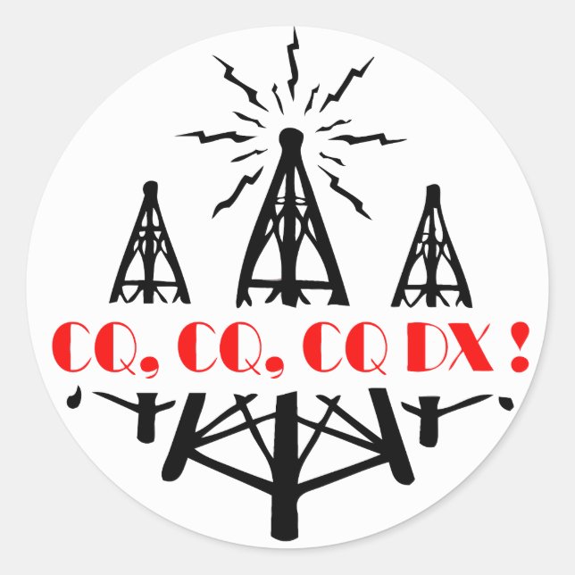 STICKER ROND CQ DX (Devant)