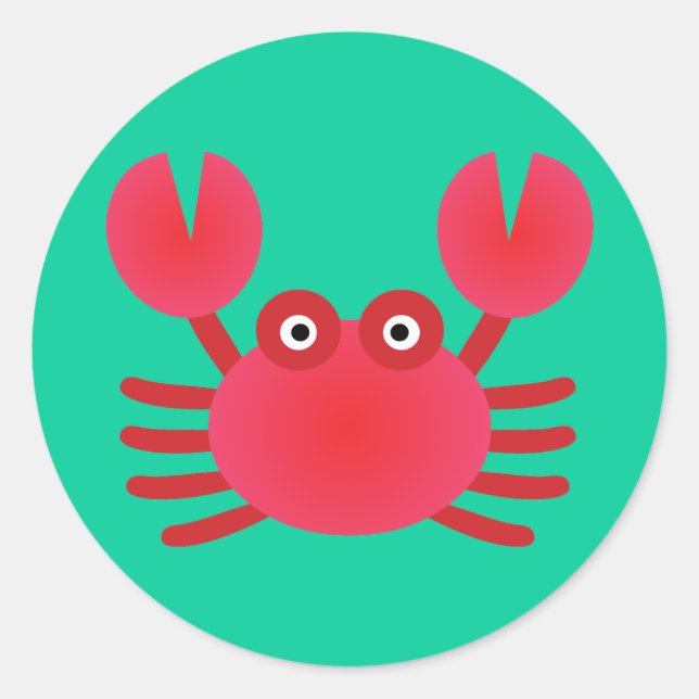 Sticker Rond Crabe amusant (Devant)