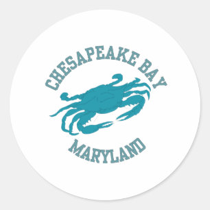 Sticker Rond Crabe bleu de baie de chesapeake