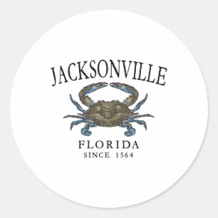 Sticker Rond Crabe Bleu De Jacksonville Depuis 1564 Arché Noir