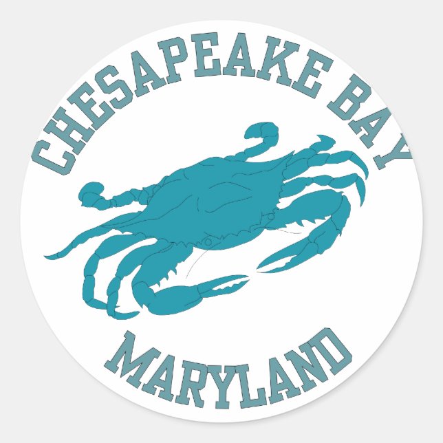 Sticker Rond Crabe bleu de la baie Chesapeake (Devant)