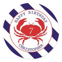 Crabe Nautique Anniversaire Invitation