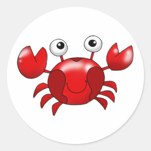 Sticker Rond Crabe rouge