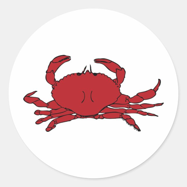 Sticker Rond Crabe rouge (Devant)