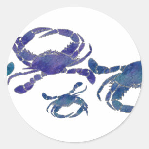 Sticker Rond Crabes bleus de Chesapeake