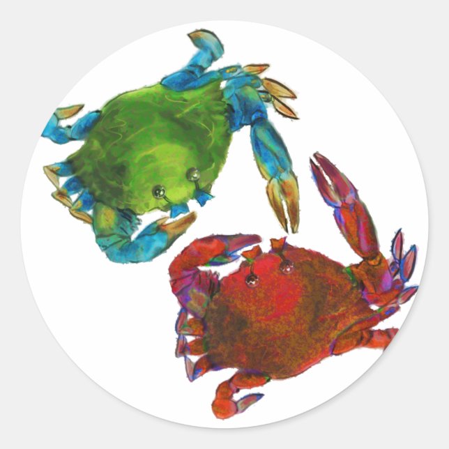 Sticker Rond Crabes du Maryland avant et après (Devant)