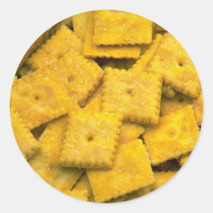 Sticker Rond Crackers Yummy Cheese