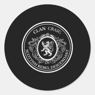 Sticker Rond Craig Scottish Clan Scottish Lion Descent écossais