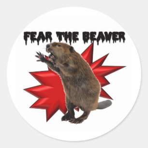 Sticker Rond Craignez le castor