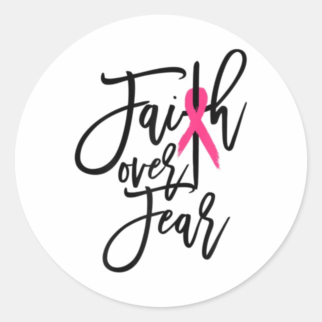Sticker Rond Crainte Croix du sein Sensibilisation au cancer ch (Devant)