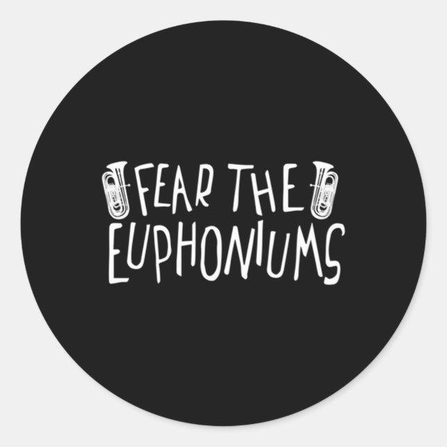 Sticker Rond Crainte Euphoniums Marching Band Tuba Membre (Devant)