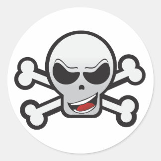 Sticker Rond Crâne