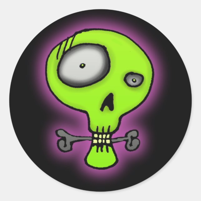 Sticker Rond Crâne (Devant)