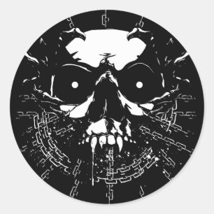 Sticker Rond Crâne