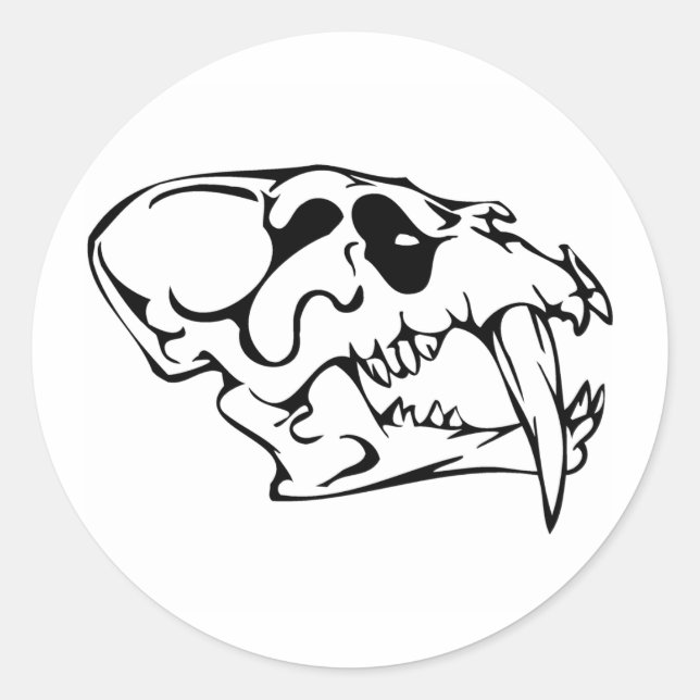 Sticker Rond Crâne animal (Devant)