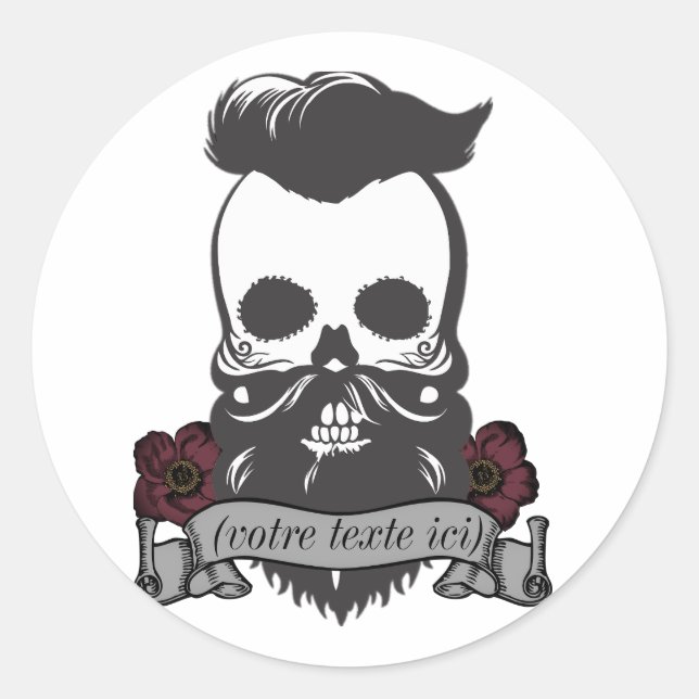 Sticker Rond Crane barbu ruban (Devant)