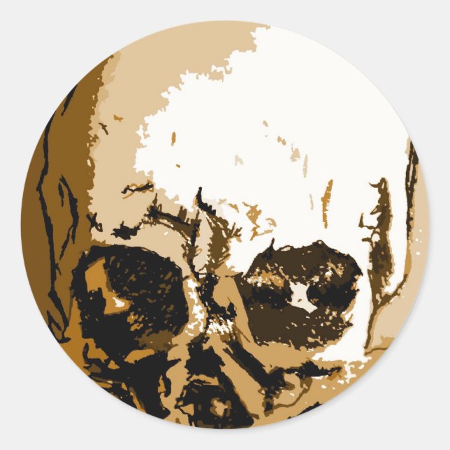 Sticker Rond Crâne crâne (Devant)