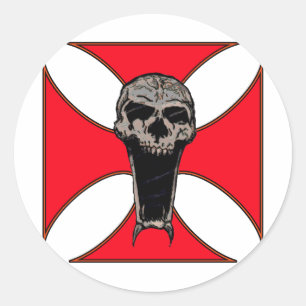 Sticker Rond Crâne croisé modèle