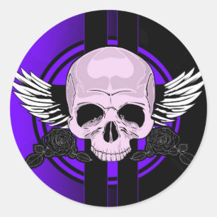 Sticker Rond Crâne d'aile - PURPLE