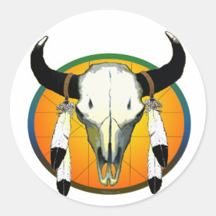 Sticker Rond crâne de buffle