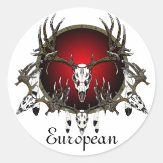Sticker Rond Crâne de cerf européen