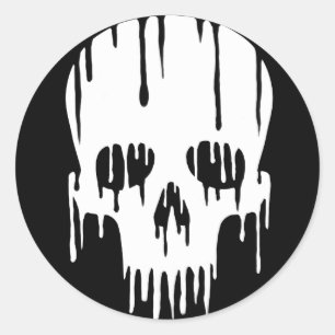 Sticker Rond Crâne de fonte